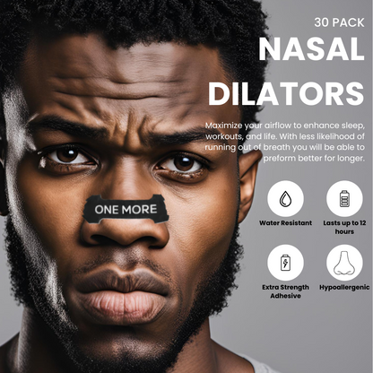Black Athletic Nasal Strips - 30 Pack - One More